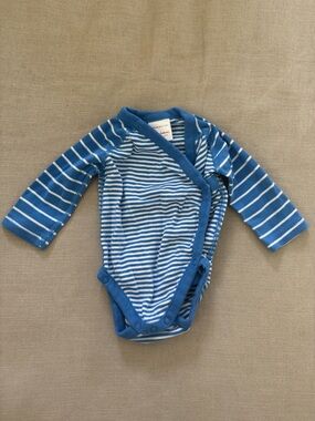 Hanna Andersson Blue & White Striped Wrap One-Piece